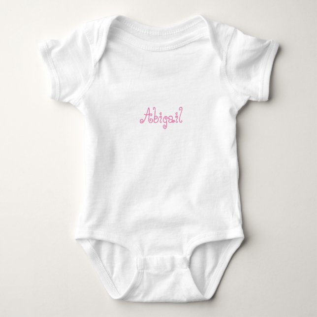 Simple Pink Personalized Name Baby Bodysuit (Front)