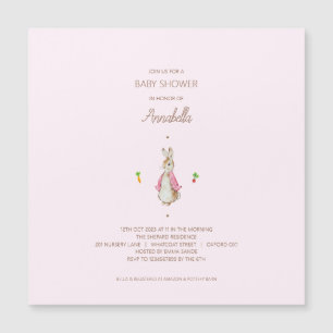 Simple Pink Peter the Rabbit Magnetic Invitation