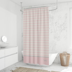 Simple Pink Plaid Custom Name Farmhouse 