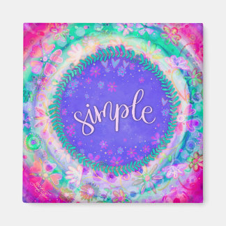 Simple Pink Pretty Floral Colourful Inspirivity Magnet