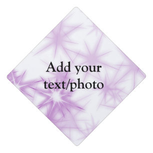 Simple pink purple glitter sparkle add name text t graduation cap topper