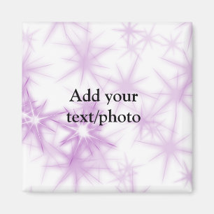 Simple pink purple glitter sparkle add name text t magnet
