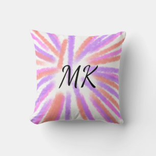 Simple pink purple watercolor cross lines add titl throw pillow