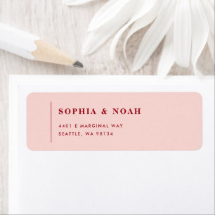 Simple Pink & Red Modern Wedding Return Address