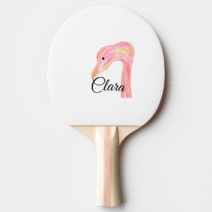Simple pink red swan face watercolor animal custom ping pong paddle