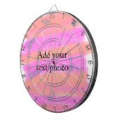 Simple pink red watercolor custom add name text  t dartboard (Front Right)