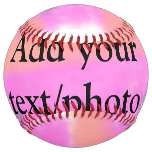 Simple pink red watercolor custom add name text t softball