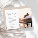 Simple Pink Script Photo Wedding Thank You Postcard<br><div class="desc">Simple Pink Script Photo Wedding Thank You Cards - Modern Elegance with Personalized Typography. Capture the essence of your love story with our elegant wedding thank you cards featuring a minimalist design set with a charming pink back. Add a personal touch to your celebration by incorporating your favourite photo of...</div>