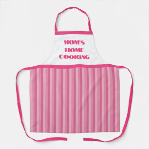 Simple Pink Stripe Mom's Home Cooking Apron