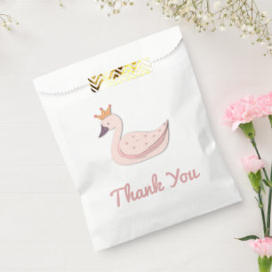 Simple Pink Swan Princess Thank You Favour Bag