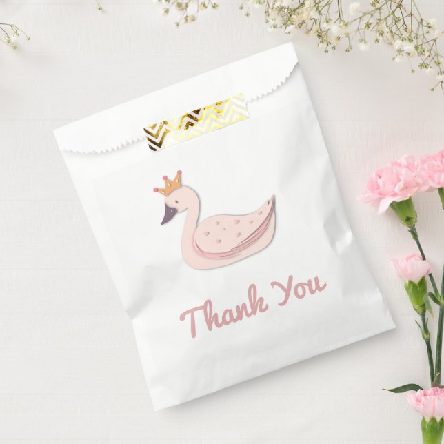 Simple Pink Swan Princess Thank You Favour Bag (Sealed)
