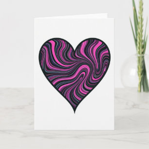 Simple Pink Swirl Heart Card
