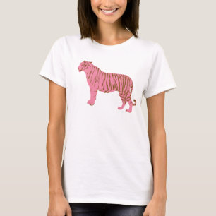 Simple Pink Tiger Art T-Shirt