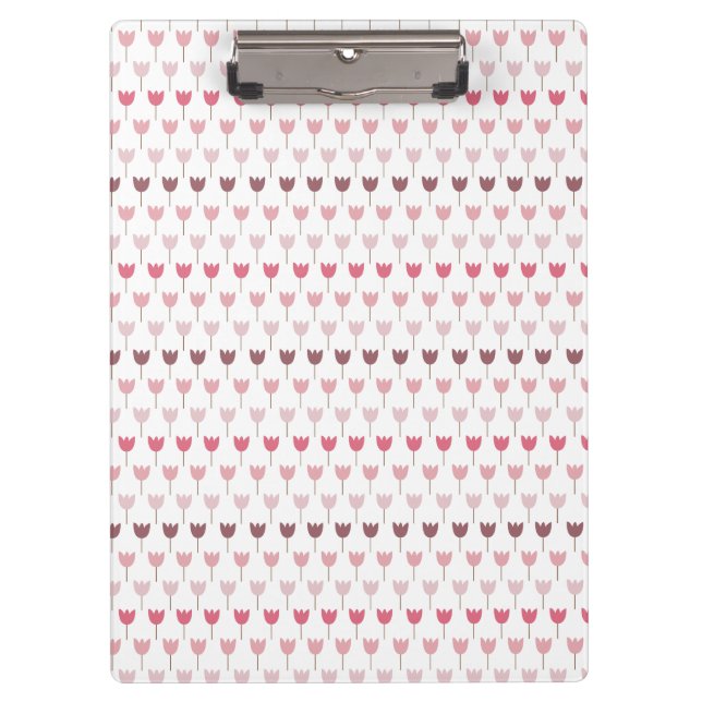 Simple Pink Tulip Pattern Clipboard (Front)
