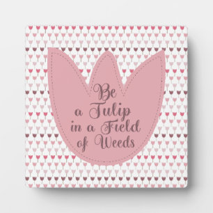 Simple Pink Tulip Pattern Plaque