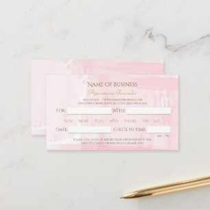 Simple Pink Watercolor Elegant Script Appointment Card