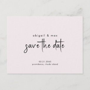 Simple Pink Wedding Save the Date Postcard