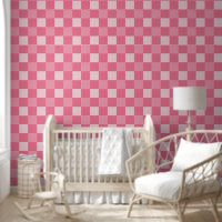 Simple Pink White Checks Pattern