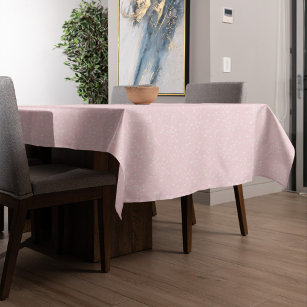 Simple Pink White Minimalist Classic Speckled Dots Tablecloth