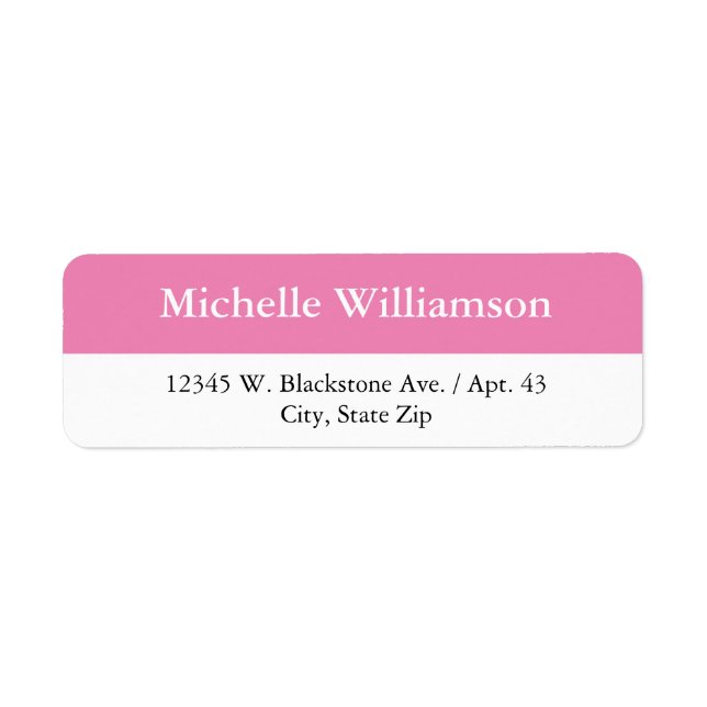 Simple Pink White Stripe Custom Name or Company  (Front)