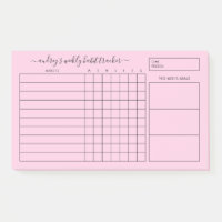 Simple Pink White Weekly Habit Tracker