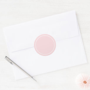 Simple Pink with White Border Classic Round Sticker