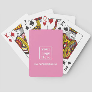 Simple Pink Your Logo Here and Text Template Playing Cards
