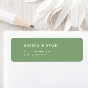 Simple Pistachio Modern Mariage Adresse de retour