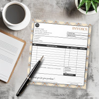 Simple Plaid Border Business Invoice Template