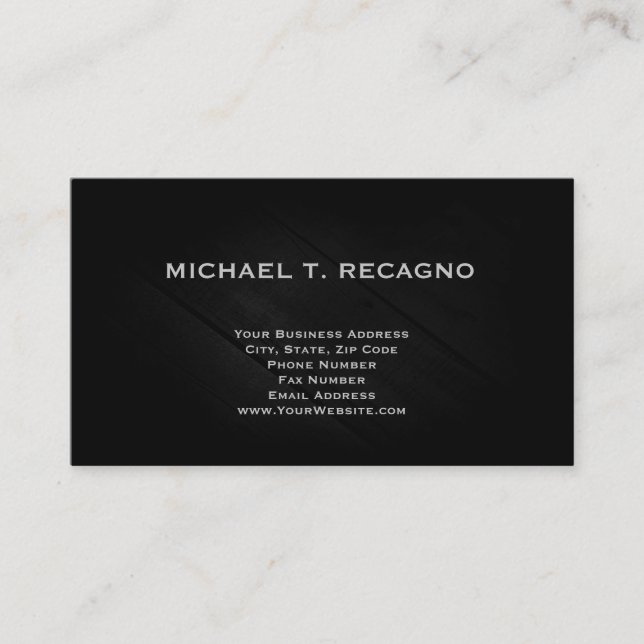Simple Plain Black Business Card (Front)