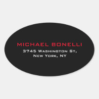 Simple Plain Black Red Elegant Modern Label