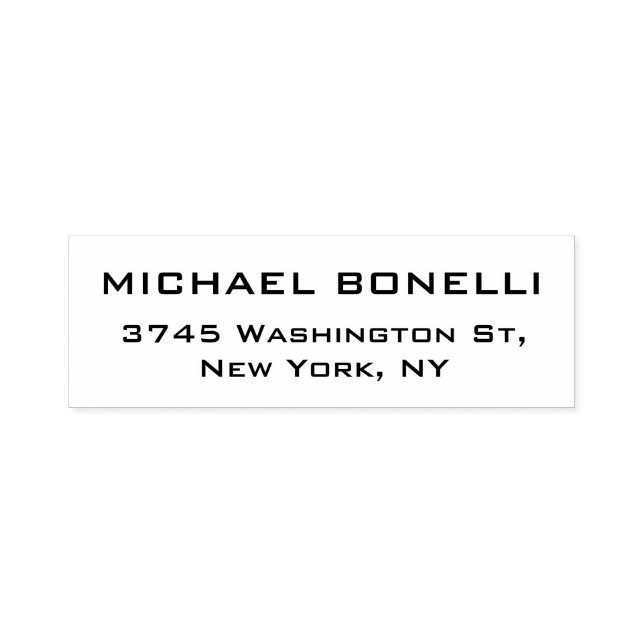 Simple Plain Black Red Elegant Modern Label Self-inking Stamp (Design)
