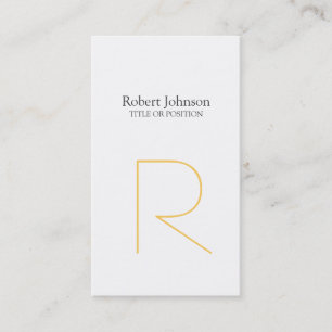 Simple Plain Black & White Monogram Business Card