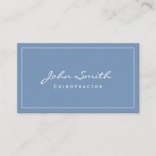 Simple Plain Blue Chiropractor Business Card