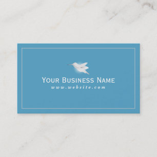 Simple Plain Blue Hummingbird Business card