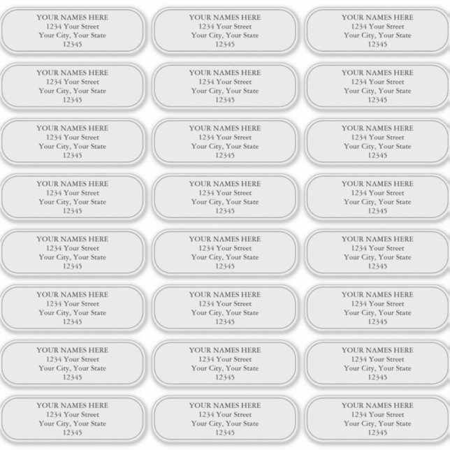 Simple Plain Border Rounded Corners Address Labels (Front)