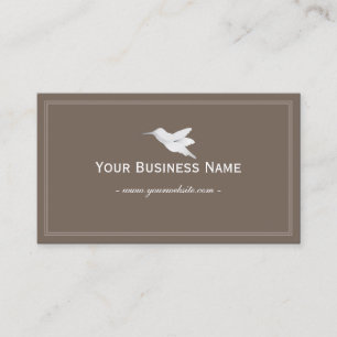 Simple Plain Brown Hummingbird Business card
