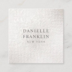 Simple Plain Brushed Silver Professional Square Business Card