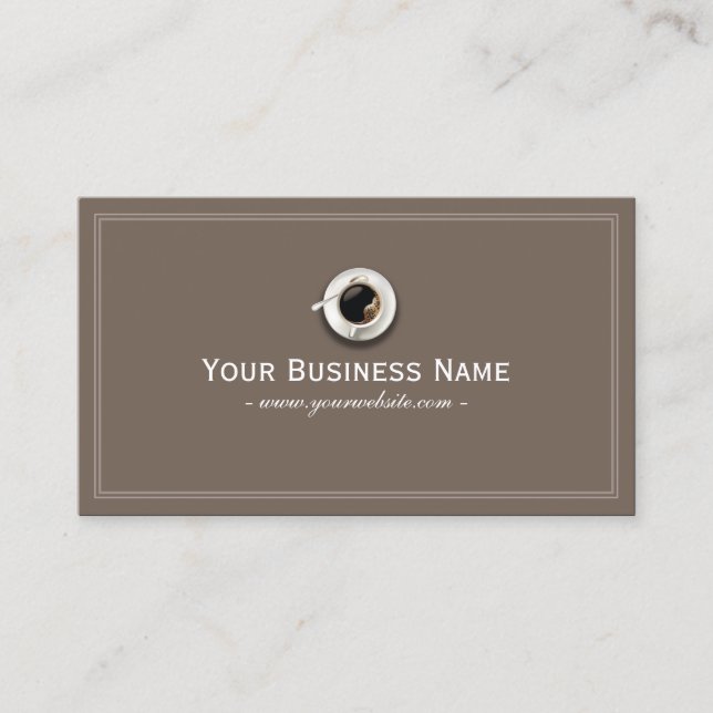 Simple Plain Coffee Shop Business Card (Front)