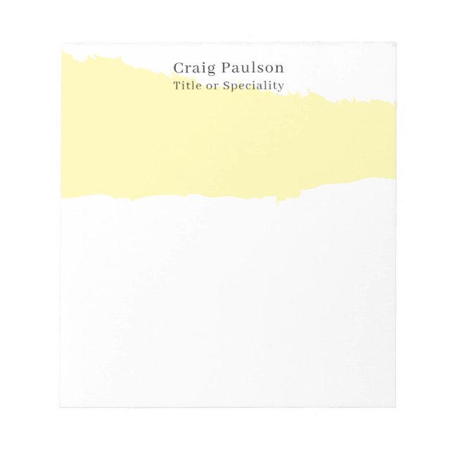 Simple Plain Cream Black White Minimalist Modern Notepad (Front)