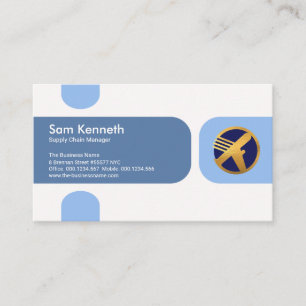 Simple Plain Creative Blue Tabs Business Card