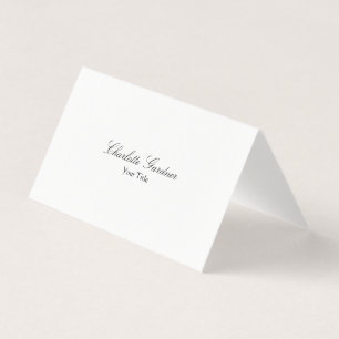 Simple plain creative stylish unique modern white business card