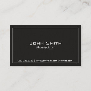 Simple Plain Dark Makeup Business Card