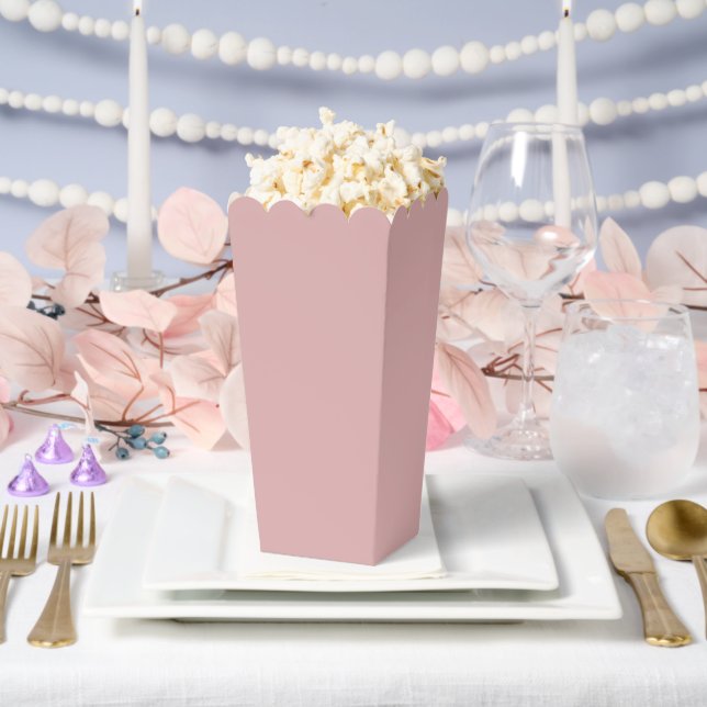 Simple Plain Dusty Pink Popcorn Favor Box (Wedding)