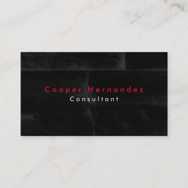 Simple Plain Elegant Black Grey Professional Business Card (Front)