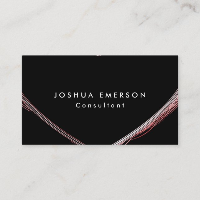 Simple Plain Elegant Black Modern Professional Business Card (Front)