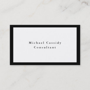 Simple Plain Elegant Black White Minimalist Modern Business Card