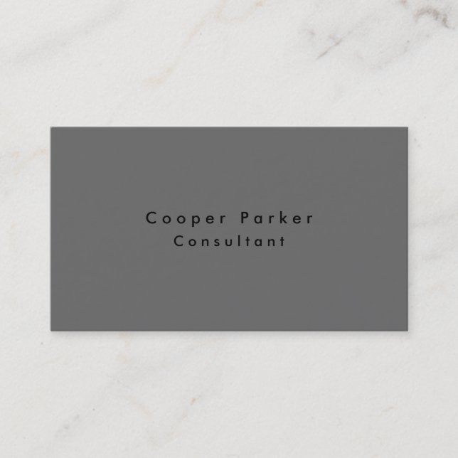 Simple Plain Elegant Dim Grey Texture Professional Business Card (Front)