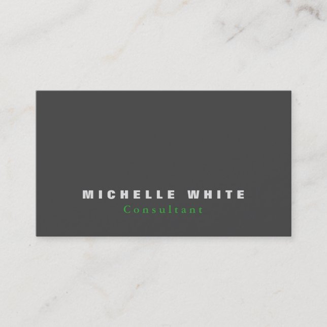 Simple Plain Elegant Grey Professional Modern Business Card (Front)