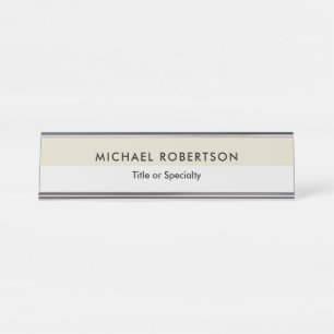 Simple Plain Elegant Modern Minimalist Desk Name Plate